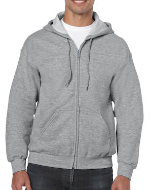 Sports Grey Heavy Cotton Zip Hoody